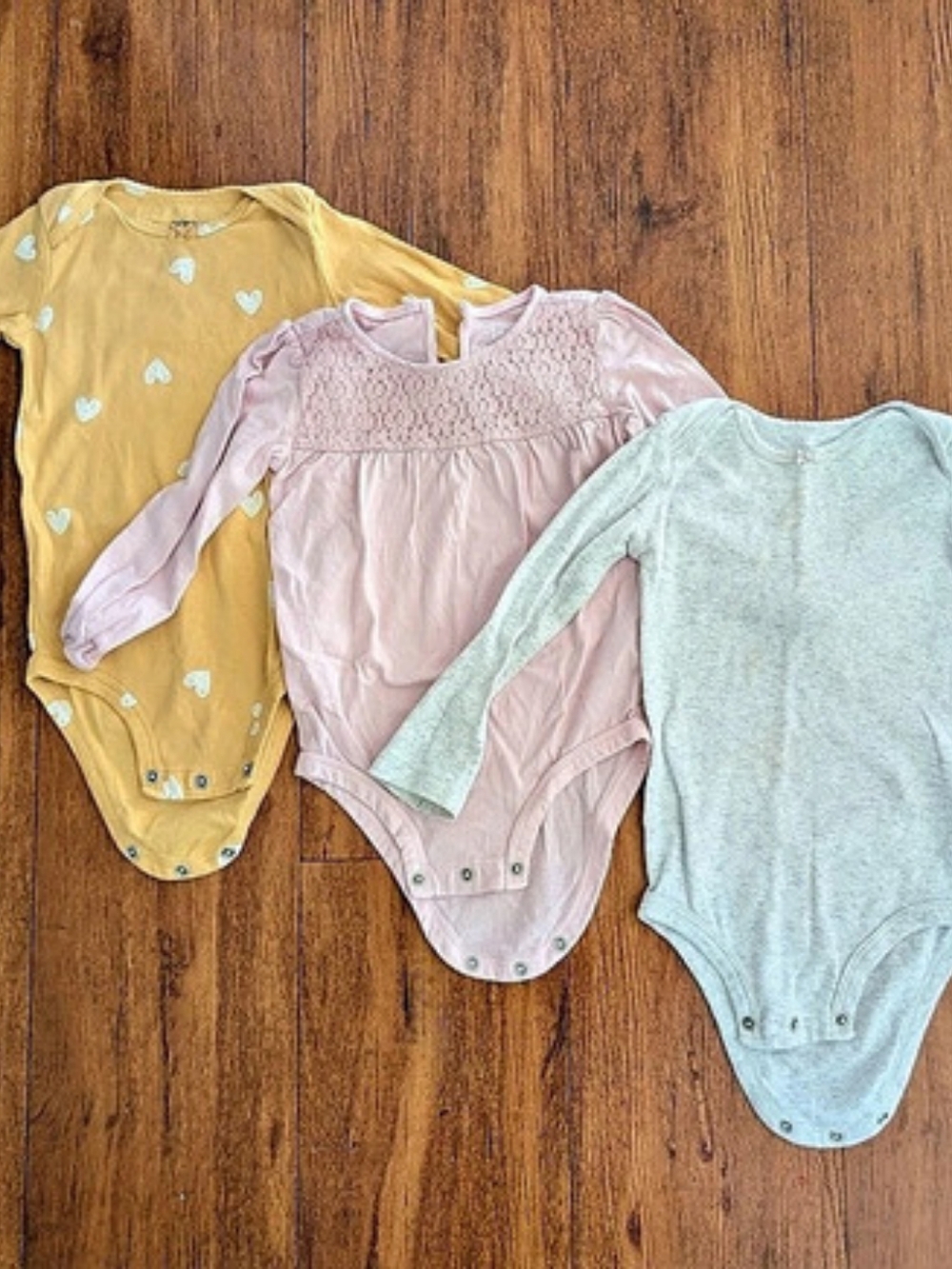 Carter's Long Sleeve Bodysuit Set in Pink & Blue Baby 24M